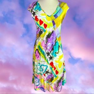 Jams World Rare Print Just For Fun Abstract Mini Dress!